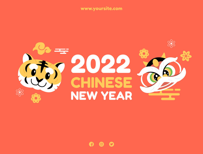 2022虎年新年春节元旦促销标签网页登录页BANNER海报AI矢量素材ai矢量模版下载
