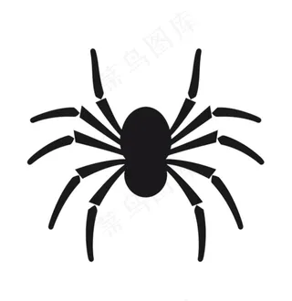 黑色蜘蛛万圣节素材卡通免抠