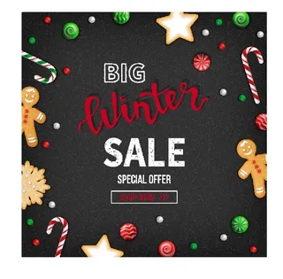 圣诞节圣诞树圣诞老人闪亮装饰电商促销折扣海报