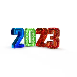 兔年2023年数字白色背景