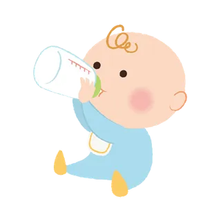 婴儿喝奶卡通