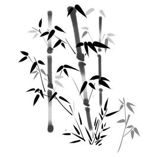 竹子水墨画中国风国画墨水书法竹子画