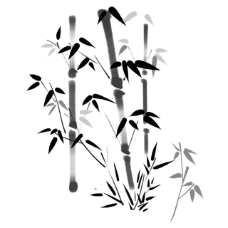 竹子水墨画中国风国画墨水书法竹子画