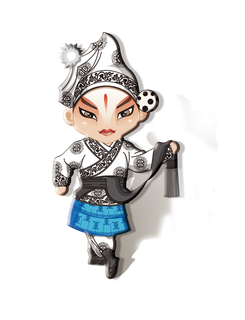 卡通京剧戏剧人物脸谱插画PNG图片 国潮中国风Q版戏剧人物PS素材