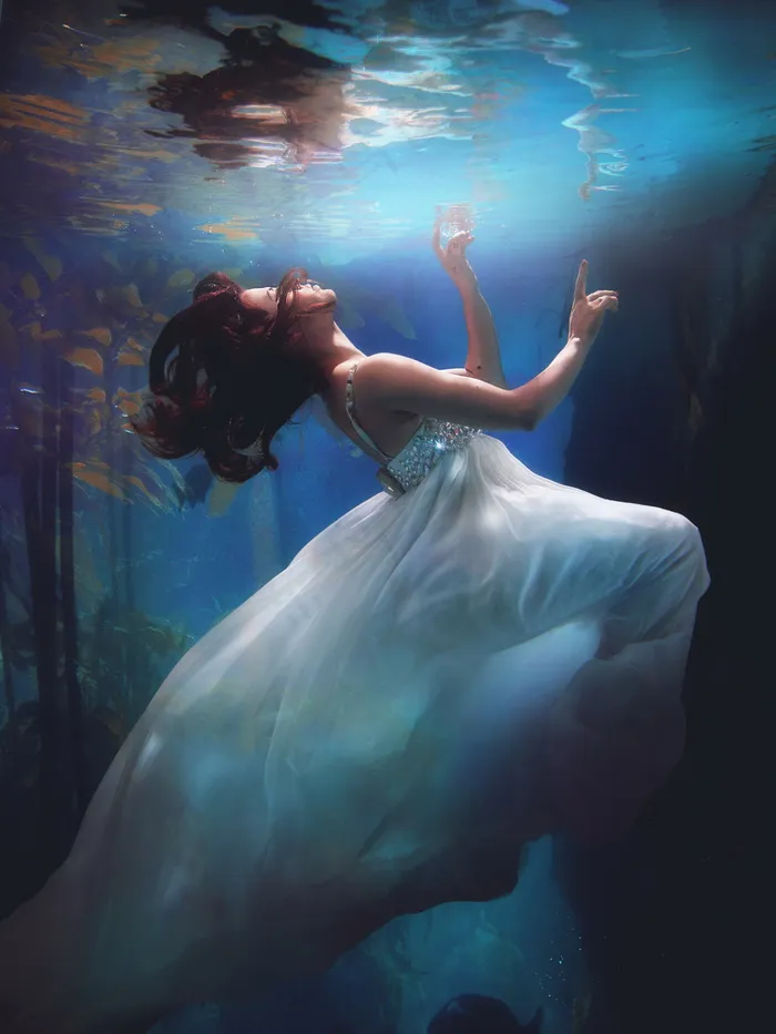 海底婚纱写真个人图片