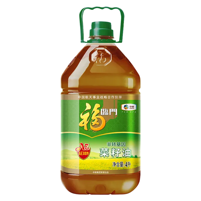 中粮福临门菜籽油4升超市商品白底图免抠实物摄影png格式图片透明底