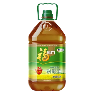 中粮福临门菜籽油4升超市商品白底图免抠实物摄影png格式图片透明底