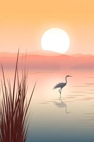 粉蓝渐变落日黄昏简约背景