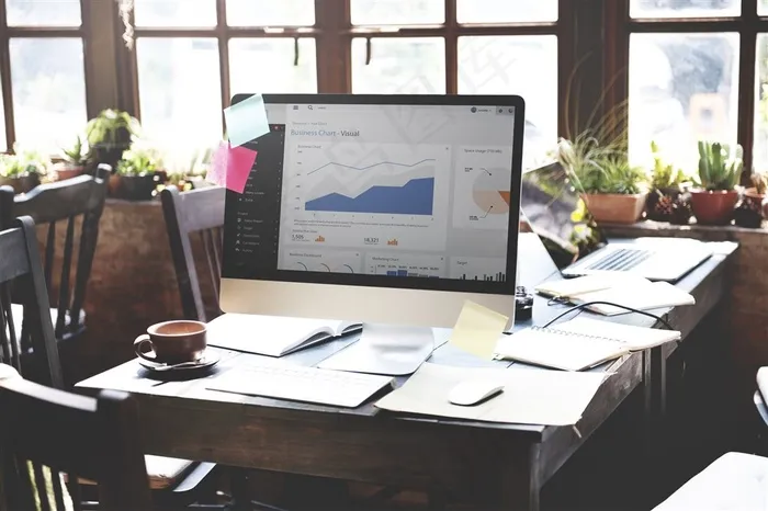 电子屏幕上的数据图表高清图片