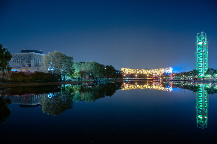 高清唯美城市夜景海边夜景