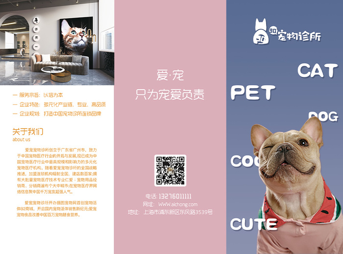 宠物三折页简约可爱狗狗