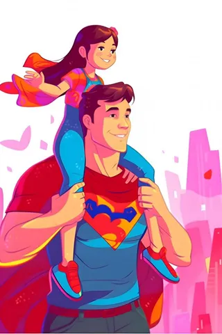 超人爸爸和孩子背景