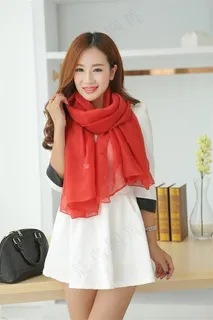 清新丝巾女模特样片