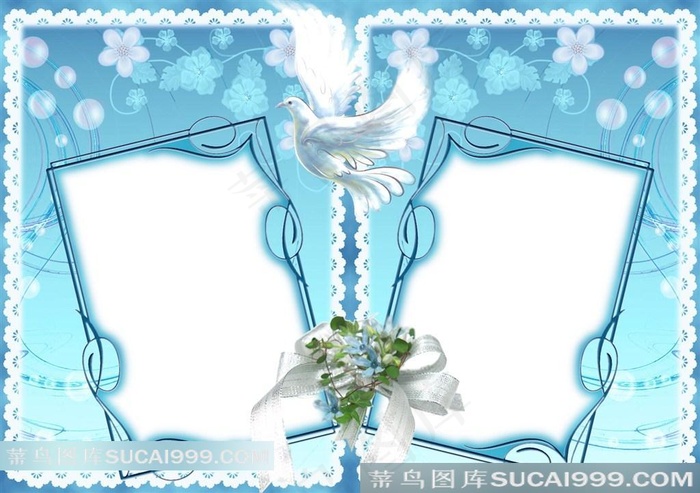 蓝色卡通相框素材图片下载