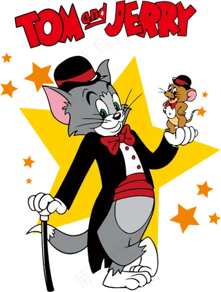 彩色动漫猫和老鼠图片