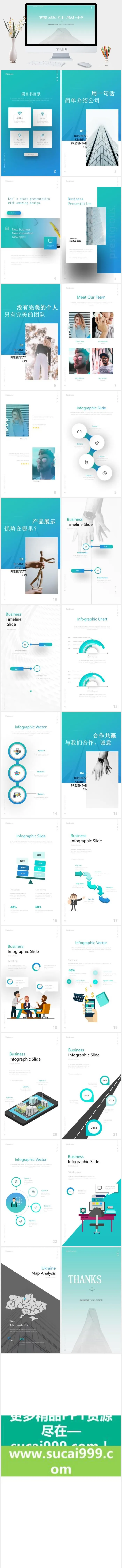 商务业务创业融资计划书宣传手机展示竖版动态ppt幻灯片模板