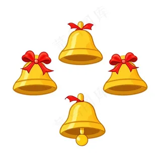 铃铛圣诞铃铛装饰卡通插画免抠