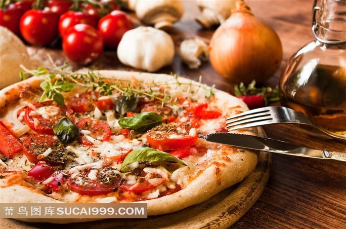 披萨系列 - 美味的披萨和原料