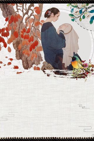 中式古风海报中国风宫廷古典宣传单背景分层ps设计模板素材