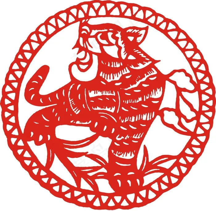 2022元旦新年剪纸虎cdr矢量模版下载