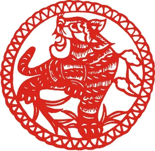 2022元旦新年剪纸虎