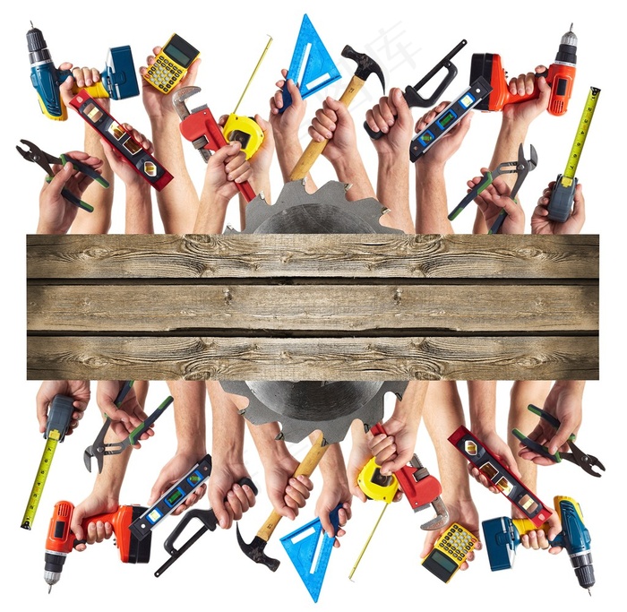 25只手拿工具装修高清图片