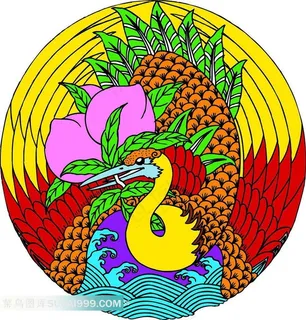 仙鹤仙桃吉祥图案素材