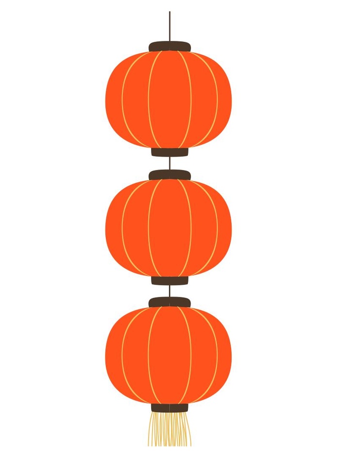 矢量兔年春节喜庆灯笼