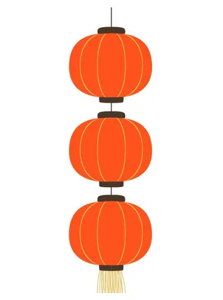 矢量兔年春节喜庆灯笼