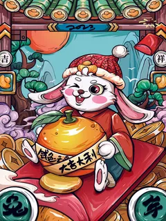 兔年大吉大利宣传海报