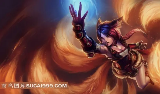 LOL 英雄联盟 游戏人物 九尾妖狐 阿狸 焰尾妖狐阿狸皮肤 高清壁纸