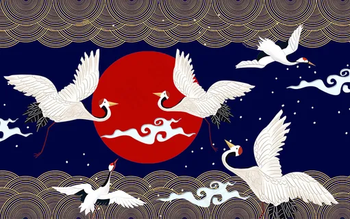 中国风古风国潮祥云旭日背景 中国风古风国潮祥云旭日背景