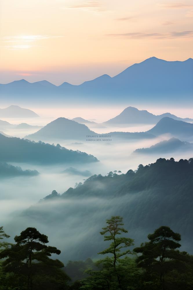 山脉树林高空摄影