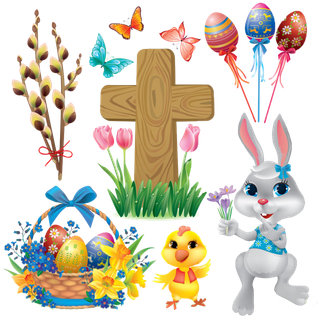 复活节装饰元素插画可爱清新风格贴纸(23) 复活节装饰元素插画可爱清新风格贴纸(23)