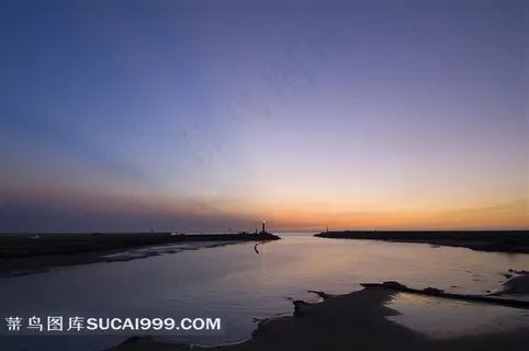 *傍晚美丽的海景摄影素材