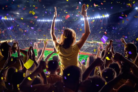 足球场狂欢的人群大图