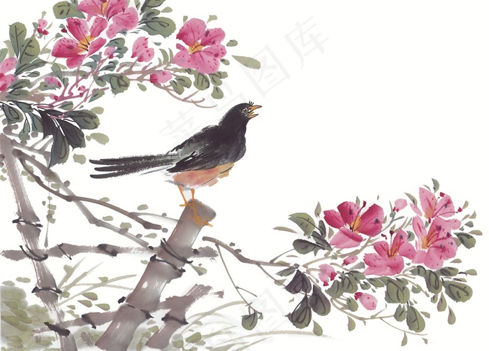 国画花鸟设计jpg素材
