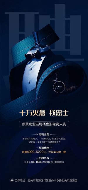 招聘海报招聘宣传图片展架商务招聘高端海报