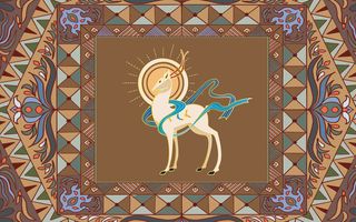 复古中式国潮风敦煌花纹装饰图案花卉藻井肌理圆形边框素材