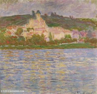 印象派莫奈塞纳河油画图片