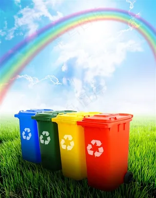 彩虹和垃圾筒