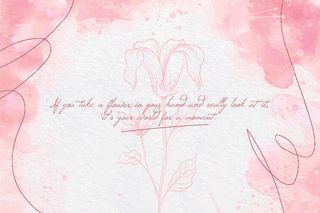 水彩手绘粉色花卉背景