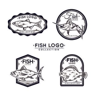 商务海洋鱼类海鲜图标LOGO标识标志标签水产图形AI矢量EPS素材图