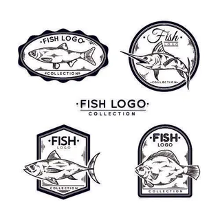 商务海洋鱼类海鲜图标LOGO标识标志标签水产图形AI矢量EPS素材图