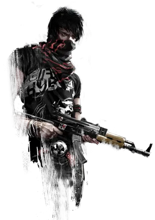 卡通人物打仗持枪