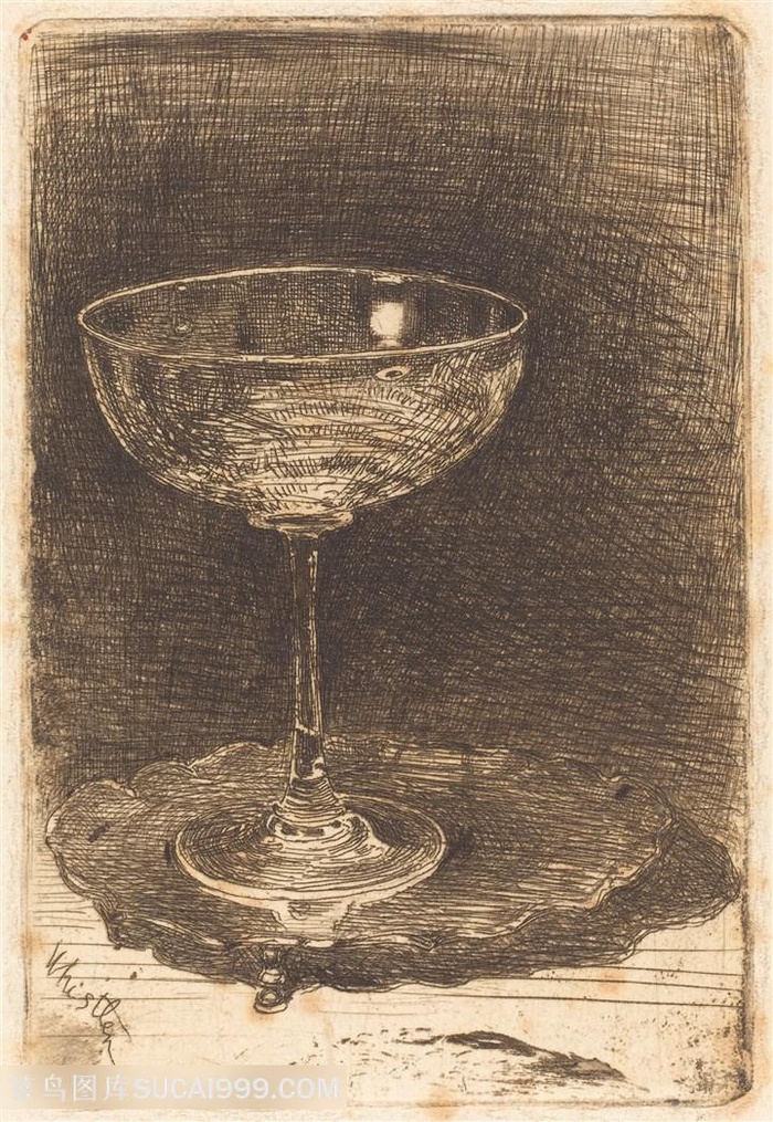 惠斯勒素描玻璃杯