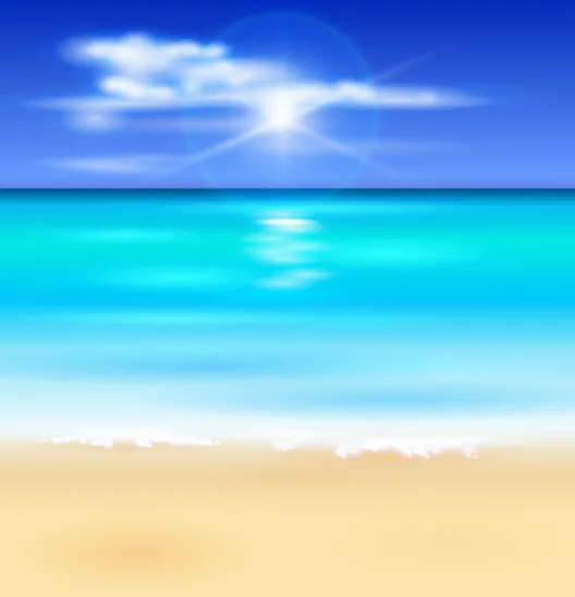 夏天海滩大海背景eps,ai矢量模版下载