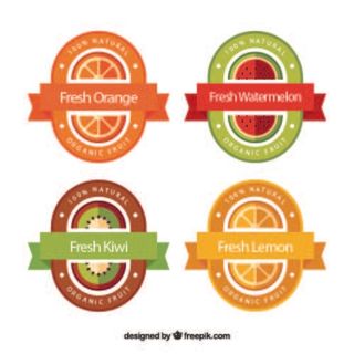 免抠扁平化果汁标签