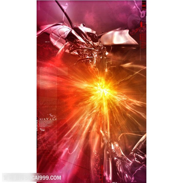 数码科技-现代科技橘红色3d图形背景底纹动感光线高清素材