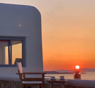 橘色日落文艺风背景图